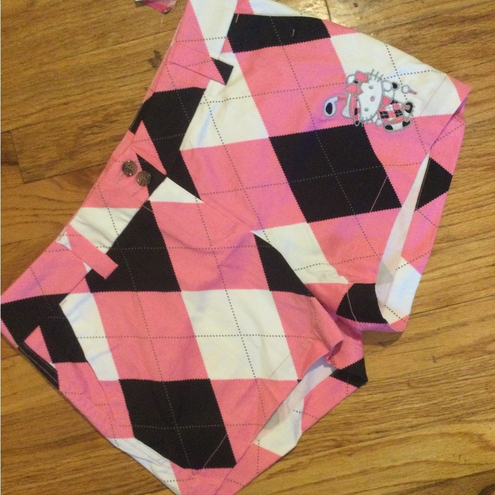 NWT Loudmouth Hello Kitty golf shorts